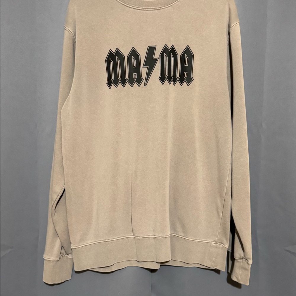 Tan Crew Neck Sweatshirt with Bold MA⚡️MA Design